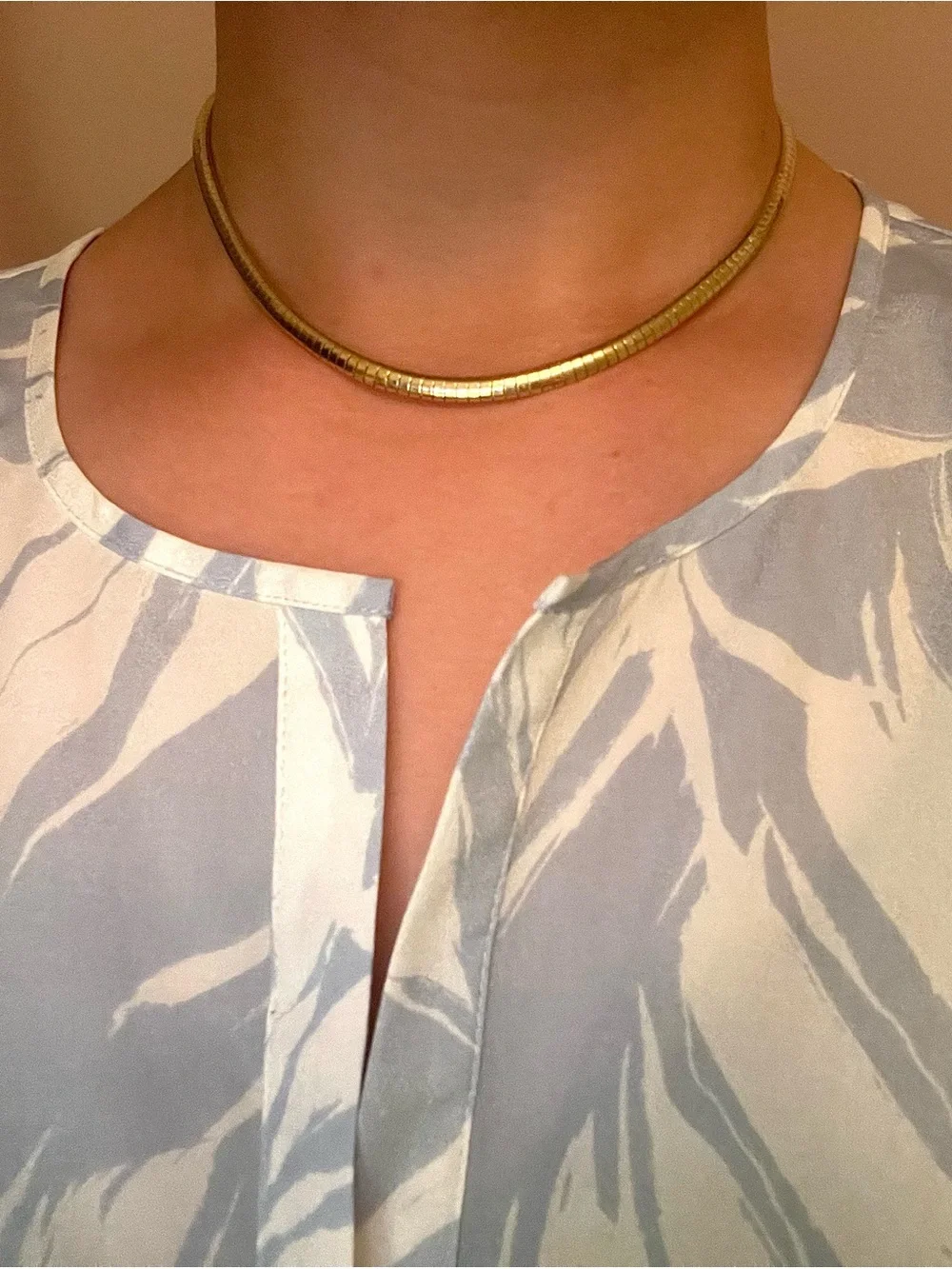 Vintage Estate Solid 14K Gold Omega Necklace